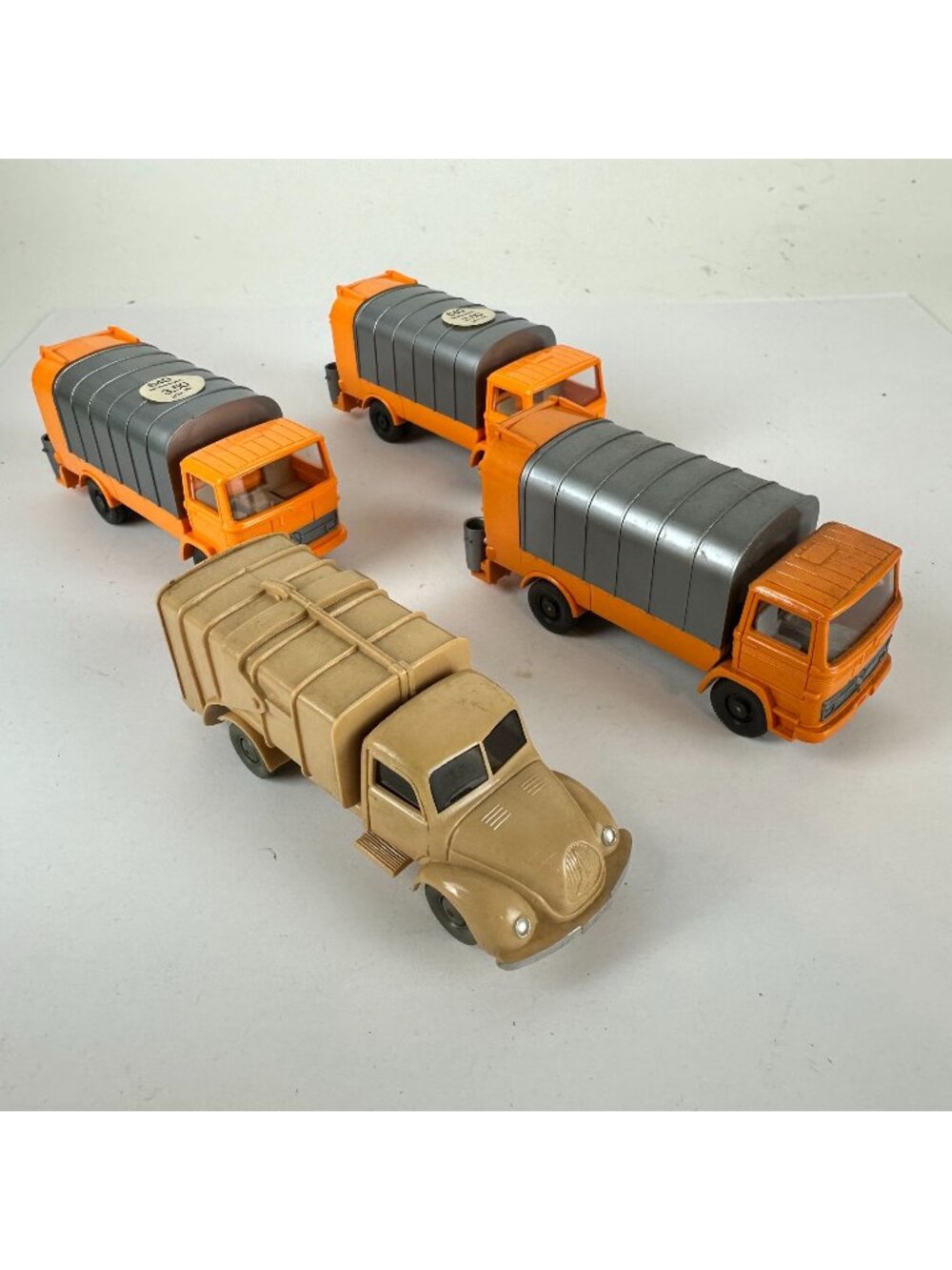 Vintage Wiking Plastic Die-Cast Refuse Garbage Truck Lot